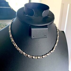 Vintage lovely Silver tone  dome design necklace, Unmarked